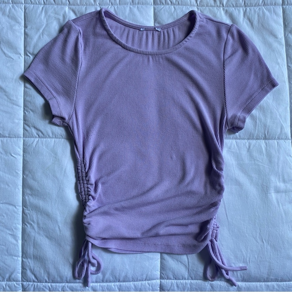 Princess Polly Naeve Light Purple Ruched Crop Top size 2
